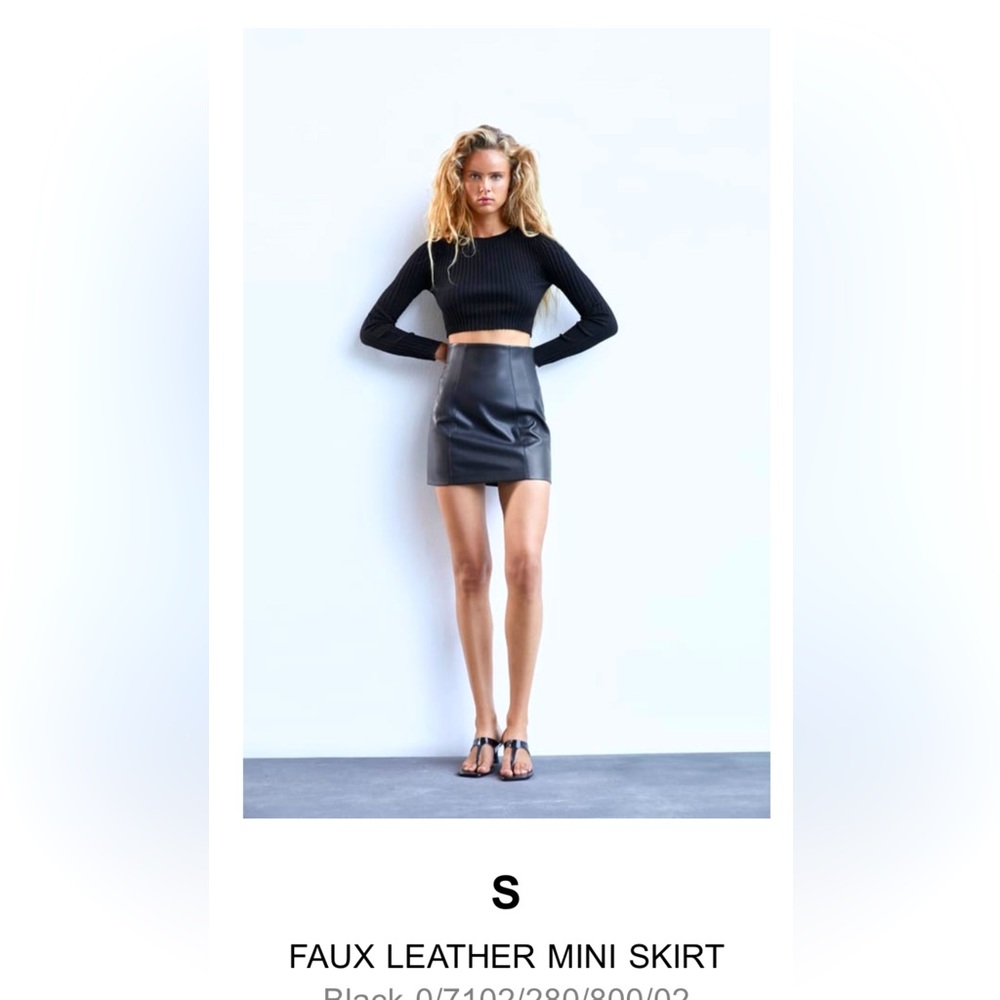 Zara faux leather mini skirt
